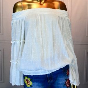 LAST CHANCE!! Bell Sleeve Off the Shoulder Top
